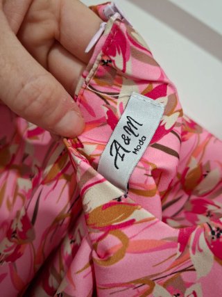 Vestido fiesta tela rígida estampado floral