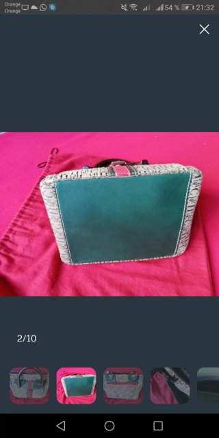 Bolso Carolina Herrera asas madera beige/verde