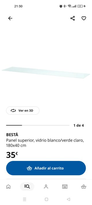Panel superior vidrio Besta