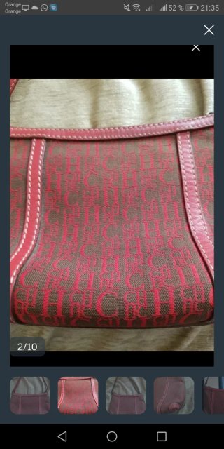 Bolso Carolina Herrera Marrón y Rojo