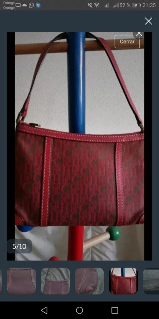 Bolso Carolina Herrera Marrón y Rojo