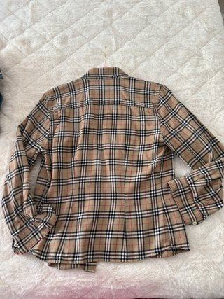 Camisa Burberry Clásica Cuadros Beige