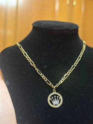 Cadena Rolex Oro 18k con Colgante Corona