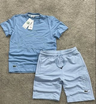 Conjunto Lacoste Camiseta y Pantalón Corto Azul