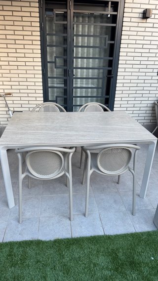 Silla de jardín beige pack 6 sillas
