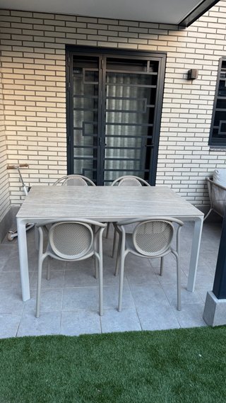 Silla de jardín beige pack 6 sillas