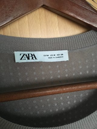 Jersey Zara M Joyas Strass Brillantes Gris