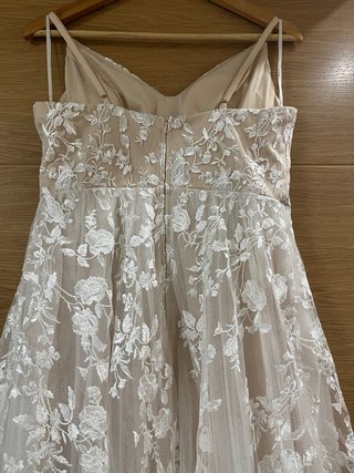Vestido de Novia Encaje Beige/Blanco