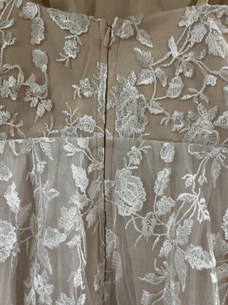 Vestido de Novia Encaje Beige/Blanco