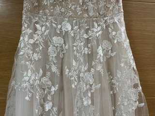 Vestido de Novia Encaje Beige/Blanco