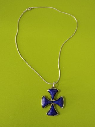 CRUZ DE LAPISLAZULI Y PLATA