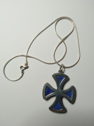 CRUZ DE LAPISLAZULI Y PLATA