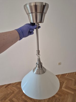Lámpara colgante IKEA metal y cristal