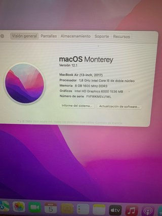 MacBook Air 13 2017 Plata