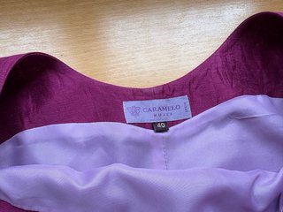 Traje de lino CARAMELO morado talla 40