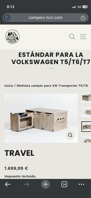 Mueble cama Furgoneta Camper