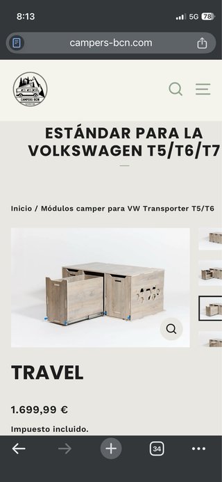 Mueble cama Furgoneta Camper