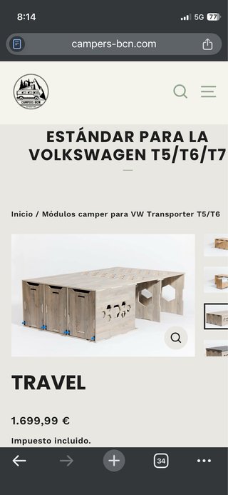 Mueble cama Furgoneta Camper