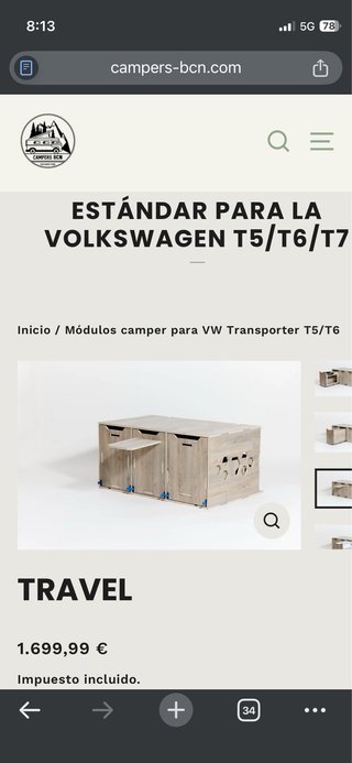 Mueble cama Furgoneta Camper