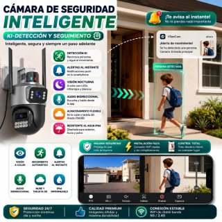 Cámara Seguridad Exterior 5G Doble Lente 6MP