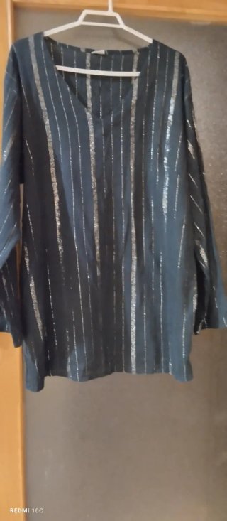 Casaca India Negra con Rayas Plateadas Talla Única