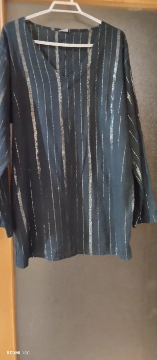 Casaca India Negra con Rayas Plateadas Talla Única
