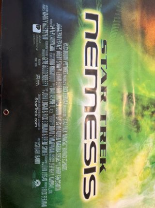 Star Trek Nemesis, lona oficial expuesta en cine