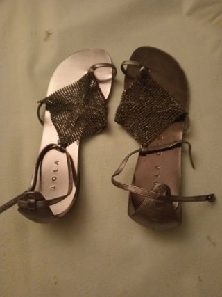 Sandalias Lola Cruz Doradas y Plateadas