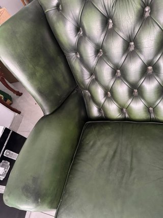 Sofá Chesterfield 3 plazas piel verde