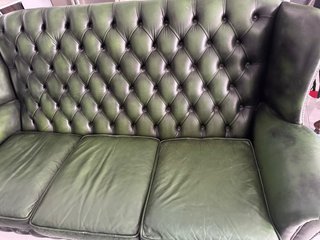 Sofá Chesterfield 3 plazas piel verde