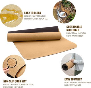 Colchoneta Yoga Corcho Natural TPE Antideslizante
