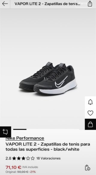 Zapatillas Nike Padel Negras y Blancas