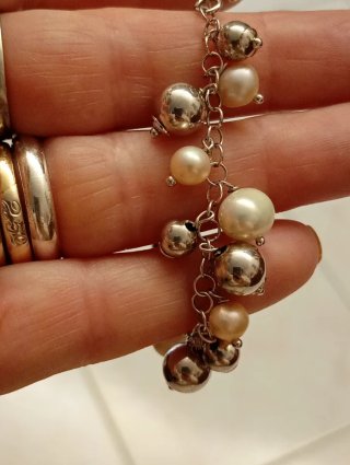 Bracciale Argento 925 Perle acqua dolce