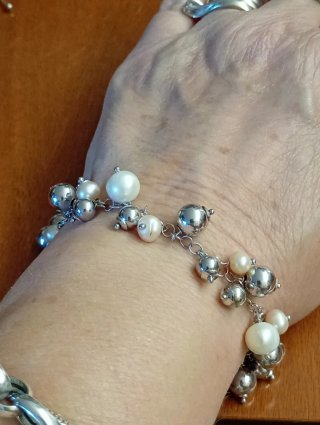 Bracciale Argento 925 Perle acqua dolce