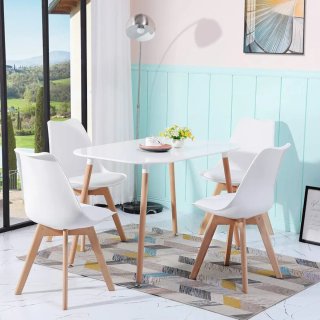 Set di 4 Sedie Nordiche Bianche