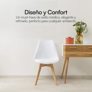 Set di 4 Sedie Nordiche Bianche