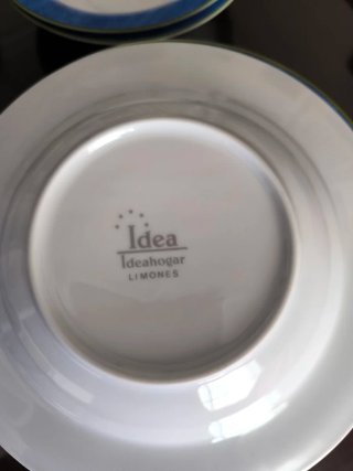 Vajilla Limones Porcelana Azul y Amarilla
