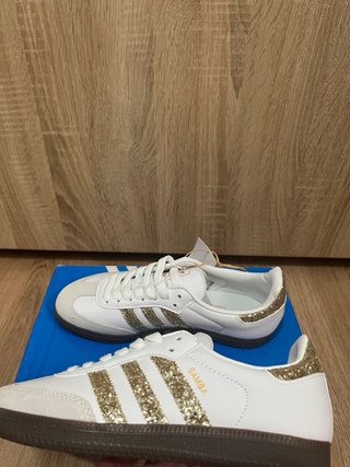Adidas Samba Glitter Blancas Doradas