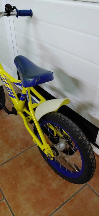 Bicicleta infantil 14 pulgadas amarilla