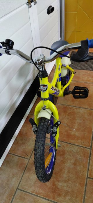 Bicicleta infantil 14 pulgadas amarilla