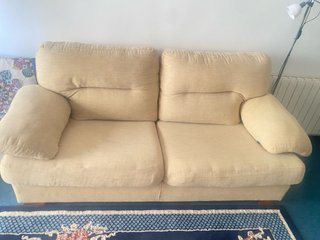 2 Sofás Beige Tela 2 Plazas