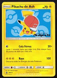 Carta Pokémon Pikachu de Ash 2017