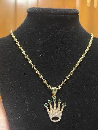 Cadena Oro 18K Rolex Esmeraldas