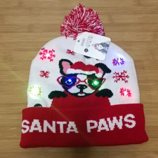 Gorro Navidad LED Perro Santa Paws