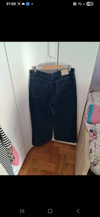 Pantalones vaqueros anchos mujer