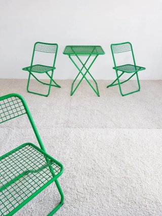 SET 3 sillas y 1 mesa FEDERICO GINER. Vintage, 80s