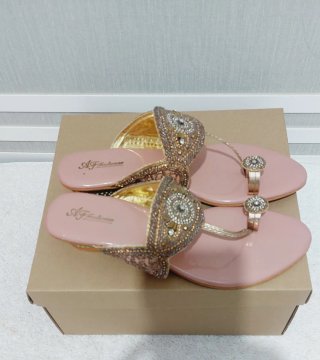 Sandalias Boho Doradas y Rosa Talla 39