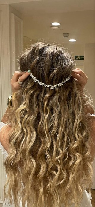 Tocado Novia Plata y Perlas