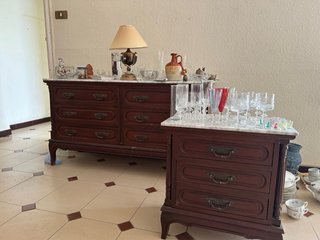 Cómoda y Mesita de Noche Madera y Mármol