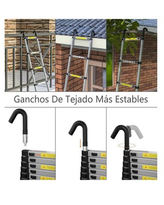Escalera Telescópica Aluminio 3,8m